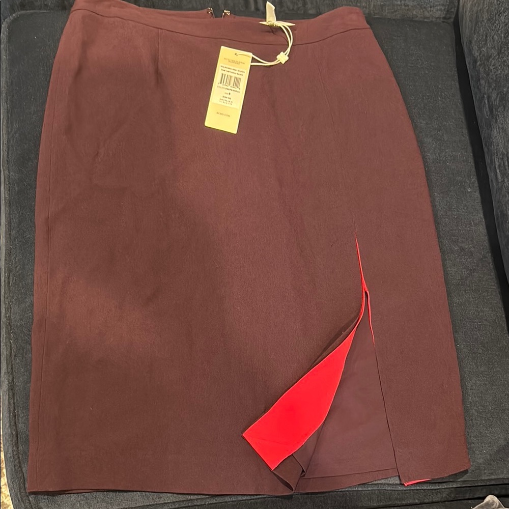 BCBGMaxAzria Brown Pencil Skirt Knee-Length Slit